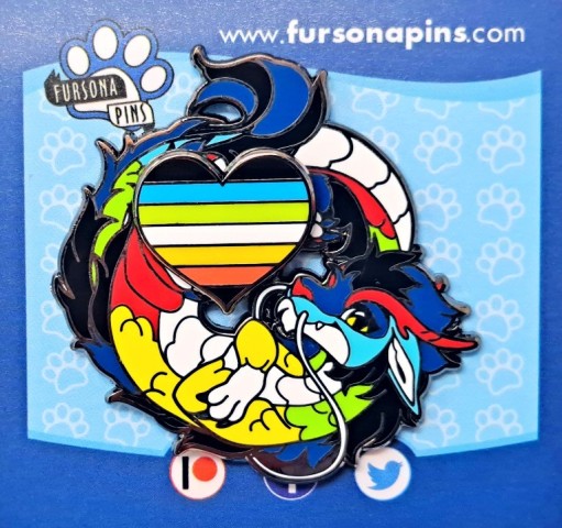 Fursona Pins fursonapins philly pride rainbow flag enamel pin 1.5"  tiger cat